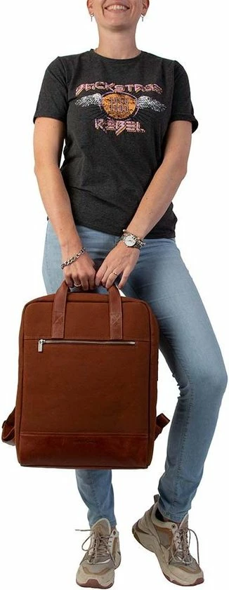 Gloednieuw β€οΈ Cowboysbag - Rugzakken - π Backpack Rockhampton 17 Inch - Cognac π - Afbeelding 2
