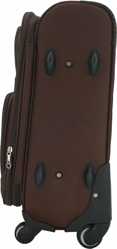 Nieuw β€οΈ SB Travelbags Bagage Stoffen Koffer 65cm 4 Wielen Trolley - Bruin π€© - Afbeelding 4