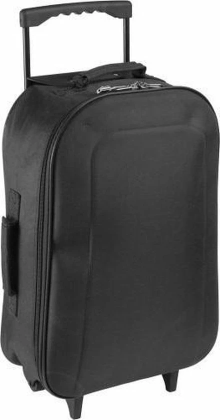 Goedkoop π Merkloos π Handbagage Reiskoffer/trolley Zwart 46 Cm - Reistassen Op Wielen π