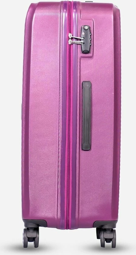 Beste Verkoop β ©TROLLEYZ - Ibiza No.3 - Kofferset 2 Delig - 55cm+78cm Met TSA Slot - Dubbele Wielen - 360° Spinners - 100% ABS - Reiskoffers In Dazzling Purple β€οΈ - Afbeelding 3