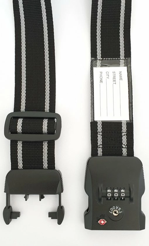Beste recensies van π SUNMOOL Kofferriem Met TSA Cijfer Slot - Bagage Riem - Luggage Strap - 200 Cm - Zwart - 1 Stuk β - Afbeelding 2