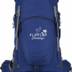Aanbiedingen 👍 FlipFlop Feelings 70 Liter 🎒 Backpack - Blauw - Verstelbaar 60L Tot 80L - Rits Rondom (opent Als Koffer) 🌟
