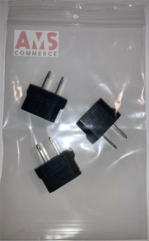 Beste deal π― AMS Commerce AMS® - Reisstekker EU Naar USA - Reisadapter Type A - Wereldstekker - Universele Reis Verloop Stekker - 3 Stuks - 𧨠- Afbeelding 2