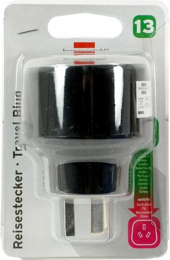 Uitgang ✔️ Brennenstuhl Reisstekker/reisadapter (reisstekkeradapter Voor: Australië, China Stopcontact En Geaarde Stekker) Zwart ✔️ 2 Uitgang ✔️ Brennenstuhl Reisstekker/reisadapter (reisstekkeradapter Voor: Australië, China Stopcontact En Geaarde Stekker) Zwart ✔️ - Afbeelding 2