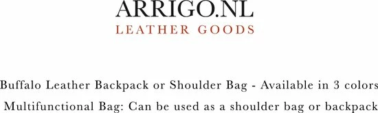 Uitgang π― Arrigo Anti-diefstal Rugtas - Rugzak Dames - Schoudertas Leer - π Backpack - Echt Buffelleer - Cognac π - Afbeelding 2