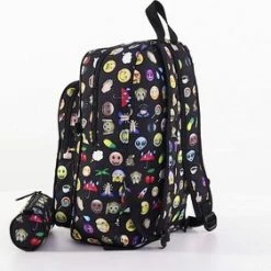 Alternative view of Hete verkoop 🛒 Miss Lulu Rugzak - Rugtas Met Portemonnee En Etui - Schooltas - Emoji - A4 Formaat - Lichtgewicht (E6629 BK) ⭐