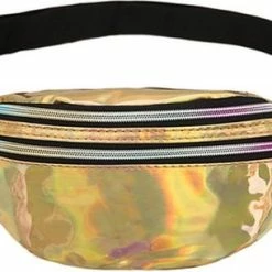 Goedkoopste 🛒 Merkloos Heuptas Glanzend - Fanny Pack - Buideltasje - Heuptasje Dames - Festival Tasje - Kunststof - 30 X 13 Cm - Goud 🌟
