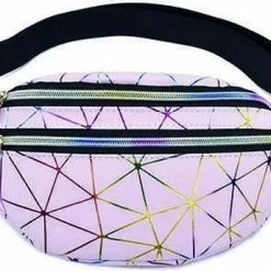 Begroting 🛒 Happyshopper Heuptas - Fanny Pack - Buideltasje - Heuptasje Dames- Festival Tasje - Regenboog - Rainbow - 35 X 12 Cm - Roze 🤩