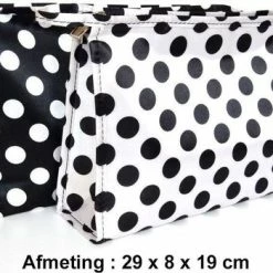 Kopen ๐ Rojafit - Toilettas - Groot - Wit Met Zwarte Stippen - Afmeting 29 X 8 X 19 Cm. ๐
