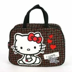 Beste deal 🎁 Hello Kitty Handtas Wol Geruit 33x23x10 Cm 🌟