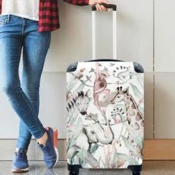 Goedkoopste ✔️ MuchoWow Koffer - Waterverf - Dieren - Jungle - Olifant - 35x55x20 Cm - 👜 Handbagage - Trolley - Fotokoffer 🎉 -Gabbag-winkel 550x366 45