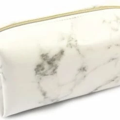Kopen โ๏ธ Evvie Toilettas Beautycase Etui Organizer Voor Toiletartikelen, Makeup En Make-up Kwasten - Marble Wit โจ