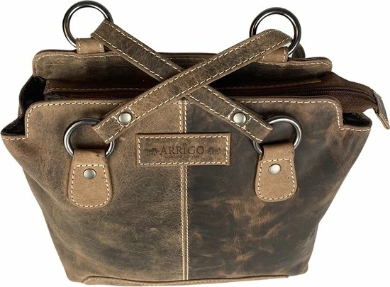 Uitgang π― Arrigo Anti-diefstal Rugtas - Rugzak Dames - Schoudertas Leer - π Backpack - Echt Buffelleer - Cognac π - Afbeelding 6