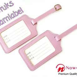 Groothandel 🛒 Now4you Kofferlabels 12 X 7 Cm Roze 2 Stuks 💯