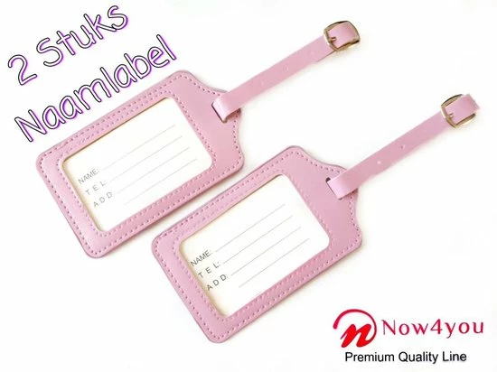Groothandel π Now4you Kofferlabels 12 X 7 Cm Roze 2 Stuks π―