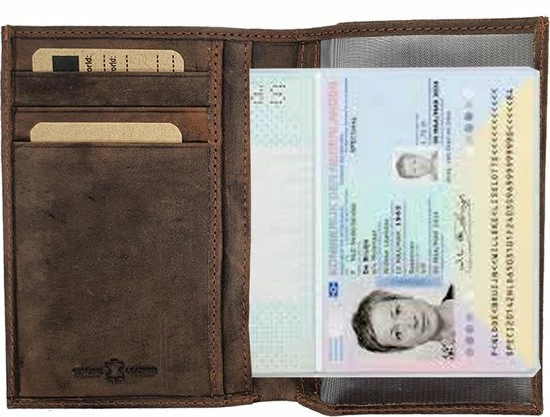 Aanbiedingen π Safekeepers Paspoorthouder - Paspoort Cover- Paspoort Etui- Leer - Hunter Bruin β - Afbeelding 2
