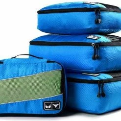 Aanbiedingen 👍 Packing Cubes Set (3x) - Koffer Organiser Voor 🎒 Backpack & Koffer - Travel - Blauw - Adge 💯