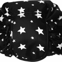 Gloednieuw 🎁 Fako Fashion® - Magic Travel Pouch - Cosmetic Opberg Tas - Make-up Opbergsysteem - Make-up Toilettas - Reistas - Cosmetica Accessoires Organiser - Handige Toilettas - Sterren Zwart 🛒