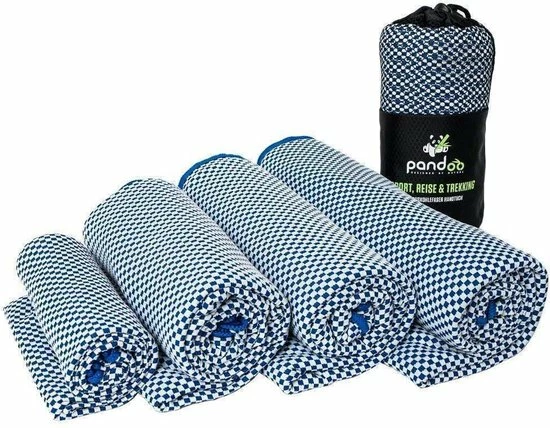 Nieuw π€© Pandoo Sneldrogende Handdoek - Bevat Bamboevezels - Blauw - 130 Cm X 80 Cm π