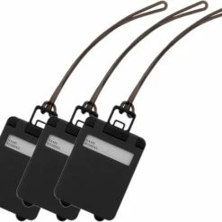 Hete verkoop ✔️ Merkloos Pakket Van 3x Stuks Kofferlabels Zwart 9,5 Cm - Reiskoffer Reisaccessoire 🤩