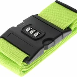 Goedkoop 😉 UNRL - Kofferriem Met Cijferslot - 3-cijfer Slot - Bagageriem - Kofferriem - Verstelbaar - 200 * 5 Cm - Lichtgroen 🛒