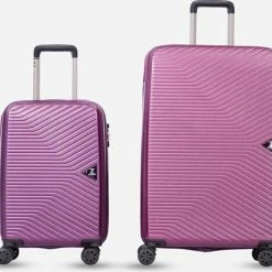 Beste Verkoop ⌛ ©TROLLEYZ - Ibiza No.3 - Kofferset 2 Delig - 55cm+78cm Met TSA Slot - Dubbele Wielen - 360° Spinners - 100% ABS - Reiskoffers In Dazzling Purple ❤️