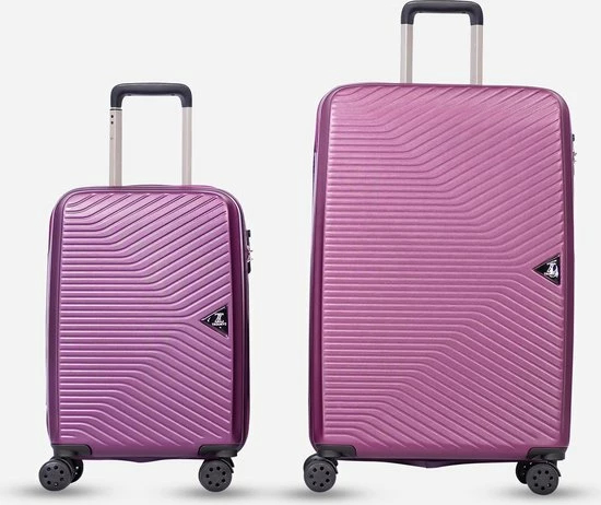 Beste Verkoop β ©TROLLEYZ - Ibiza No.3 - Kofferset 2 Delig - 55cm+78cm Met TSA Slot - Dubbele Wielen - 360° Spinners - 100% ABS - Reiskoffers In Dazzling Purple β€οΈ