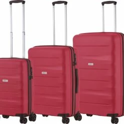 Kopen 🛒 CarryOn Porter ® Kofferset - TSA Trolleyset 3-delig Met OKOBAN - Dubbele Wielen - Rood 💯