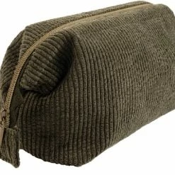 Goedkoop ⭐ Mistral Home - Toilettas - Met Rits - Corduroy - Katoen - Khaki - Donkergroen 🎉