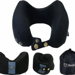 Flash-uitverkoop 🌟 Beefree Memory Foam Nekkussen Reiskussen Perfect Fit - Zwart (M-3) ✔️