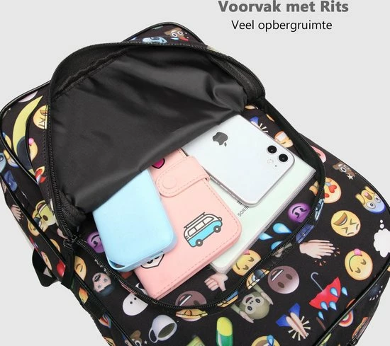Hete verkoop π Miss Lulu Rugzak - Rugtas Met Portemonnee En Etui - Schooltas - Emoji - A4 Formaat - Lichtgewicht (E6629 BK) β 4 Hete verkoop π Miss Lulu Rugzak - Rugtas Met Portemonnee En Etui - Schooltas - Emoji - A4 Formaat - Lichtgewicht (E6629 BK) β - Afbeelding 4