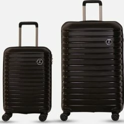 Beste Verkoop 🛒 ©TROLLEYZ - Berlin No.11 - Kofferset 2 Delig - 55cm+78cm Met Cijferslot - Dubbele Wielen - 360° Spinners - 100% Polypropyleen - Reiskoffers In Night Black ❤️