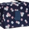 Beste deal 🧨 Fako Fashion® - Make Up Tasje Rechthoek - Cosmetica Organizer - Toilettas - 21x16x8cm - Bloemen Navy Blauw 😀