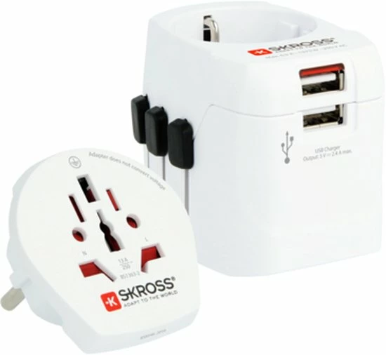 Aanbiedingen 𧨠Skross - Reisstekker/Wereldstekker Pro Light Met 2 USB-poorten - Zwitserse Kwaliteit - Input Voltage 100V - 250V π - Afbeelding 27