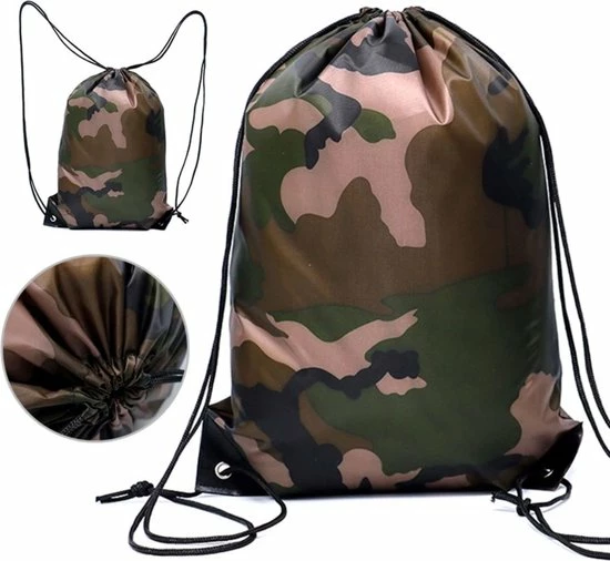 Nieuw π Akyol Gymtas Leger – Leger Rugtas - Tas - Rugzak - Gymtas -camouflage Gymtas -legerkleur Trekkoord Tas -camouflage Kleur Rugtas -gymtas Leger Kinderrugzak - 35cm X 28cm - Legergroen – Camouflage - Marine π