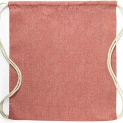 Gloednieuw 🛒 Happyshopper Rugzak Van Gerecycled Katoen - Rugtas - Gymtas - Trekkoord - Rood ⌛