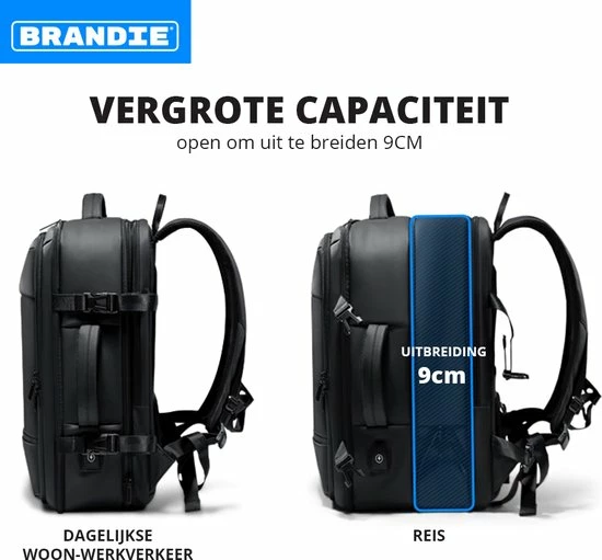 Beste Verkoop 👏 Brandie® - Rugzak - Laptop Rugzak Tot 15.6 Inch Voor Unisex - Schooltas - Waterdicht - Capaciteit35L - USB Poort - Schokbestendig - Schoudertas Voor Reizen En Zakelijk Werk - Gewich 1.57kg - Maat 18*45*32cm - Zwart ✔️ 9 Beste Verkoop 👏 Brandie® - Rugzak - Laptop Rugzak Tot 15.6 Inch Voor Unisex - Schooltas - Waterdicht - Capaciteit35L - USB Poort - Schokbestendig - Schoudertas Voor Reizen En Zakelijk Werk - Gewich 1.57kg - Maat 18*45*32cm - Zwart ✔️ - Afbeelding 9