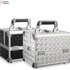 Goedkoop 😍 Beautycase Met Spiegel Guardian Beauty - Afsluitbaar - Zilver 🎁