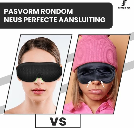 Hete verkoop π Fresh & Fit® Luxe Traagschuim Slaapmasker Vrouwen - Kinderen- Mannen - 100% Verduisterend Black Friday π - Afbeelding 2