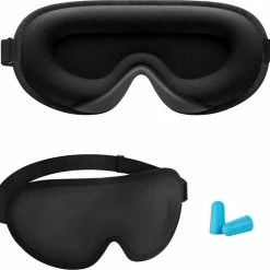 Promo 🔥 TravelTime - 3D Slaapmasker - Oogmasker Slaap - Zacht & Verkoelend - Elastische En Comfortabele Band - Zwart 🥰