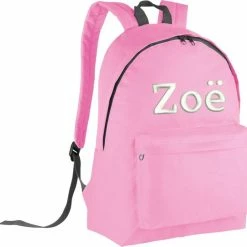 Kopen π Ki-Mood Schooltas Met Naam Roze| Geborduurd | 16 Verschillende Kleuren | Gepersonaliseerd π