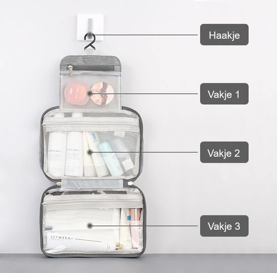 Beste deal π₯° Hikr Toilettas Met Haak - 300D Twill Polyester - Heren & Dames - Outdoor - Lichtgewicht & Spatwaterdichte Toilettas - Jongens & Meisjes Toilettas - Kamperen - Toilettas Voor Op Reis π - Afbeelding 6