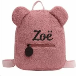 Nieuw 💯 Merkloos Rugtas Roze Teddy Met Geborduurde Naam 🛒