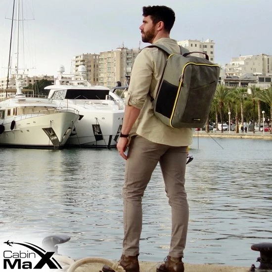 Beste Pirce π Cabin Max CabinMax Manhatten Reistas– π Handbagage 30L - Rugzak – π Backpack - 45x36x20cm – Lichtgewicht - Zwart π - Afbeelding 9