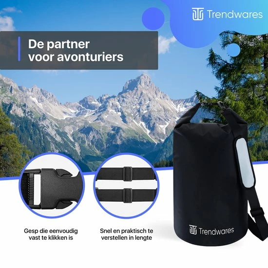 Uitgang π Trendwares - Drybag – Strandtas - Waterdichte Tas – Droogtas – Rugtas - Survival Outdoor Tas – 20 Liter - Zwart π 9 Uitgang π Trendwares - Drybag – Strandtas - Waterdichte Tas – Droogtas – Rugtas - Survival Outdoor Tas – 20 Liter - Zwart π - Afbeelding 9
