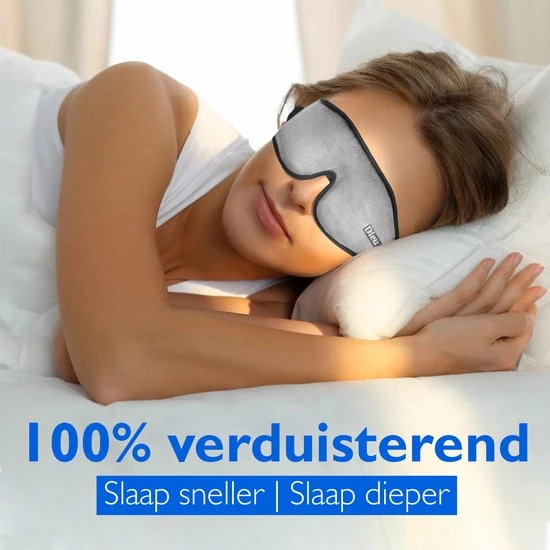 Promo 🧨 Dieux® - Luxe 3D Slaapmasker – Grijs - Oogmasker - Nachtmasker - 100% Verduisterend – Slapen - Inclusief Oordoppen En Opbergzakje – Slaap – Reismasker – Powernap – Yoga – Reis - Sinterklaas Cadeautjes - Black Friday 2022 😍 - Afbeelding 5