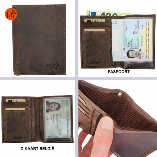 Aanbiedingen π Safekeepers Paspoorthouder - Paspoort Cover- Paspoort Etui- Leer - Hunter Bruin β - Afbeelding 5