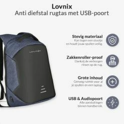 Goedkoop π― Lovnix - Anti Diefstal Rugzak - Inclusief Usb Oplaadstation En 3.5mm Audio Jack - 15 Inch Laptopvak - Blauw βοΈ 12 Goedkoop π― Lovnix - Anti Diefstal Rugzak - Inclusief Usb Oplaadstation En 3.5mm Audio Jack - 15 Inch Laptopvak - Blauw βοΈ -Gabbag-winkel 550x550 387