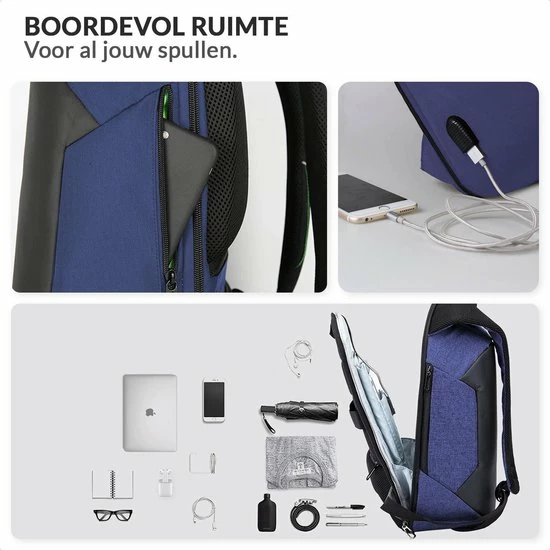 Goedkoop π― Lovnix - Anti Diefstal Rugzak - Inclusief Usb Oplaadstation En 3.5mm Audio Jack - 15 Inch Laptopvak - Blauw βοΈ 6 Goedkoop π― Lovnix - Anti Diefstal Rugzak - Inclusief Usb Oplaadstation En 3.5mm Audio Jack - 15 Inch Laptopvak - Blauw βοΈ - Afbeelding 6