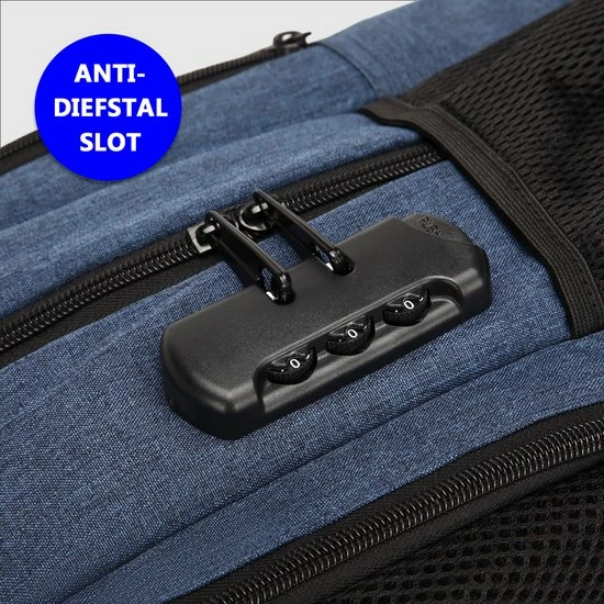 Gloednieuw β€οΈ Kono Rugzak - Schooltas - 15,6 Inch Laptop Rugtas - Dames/Heren - 28L - Waterafstotend - Blauw βοΈ - Afbeelding 6